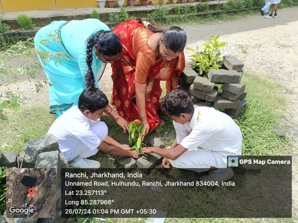 Tree Plantation by Students & Teachers - Tupudana Ranchi